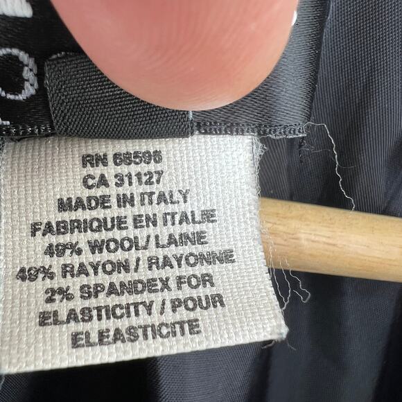 DKNY US 10 Petite Womens Navy Blue Wool Blend Fitted Blazer Jacket 5 Button - Picture 9 of 10